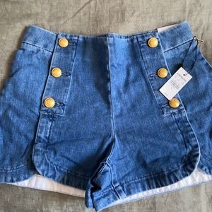 High rise jean shorts